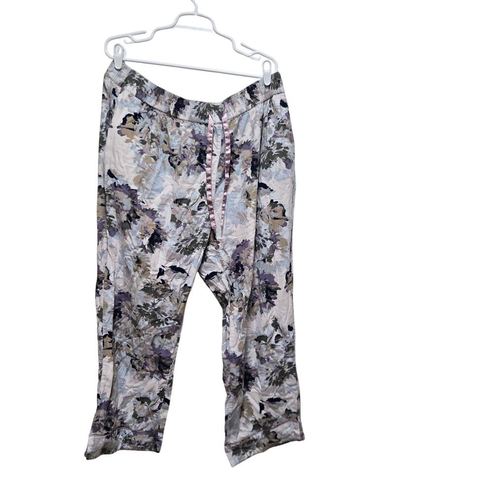 Soft Surroundings 2X Floral Cropped Pajama Lounge Pants Cotton Rayon